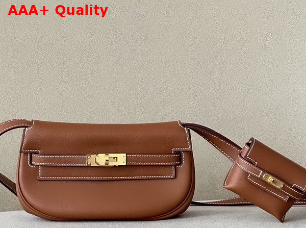 Hermes Kelly Moove Bag in Brown Swift Calfskin Replica