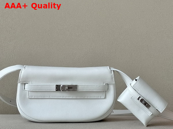 Hermes Kelly Moove Bag in White Swift Calfskin Replica