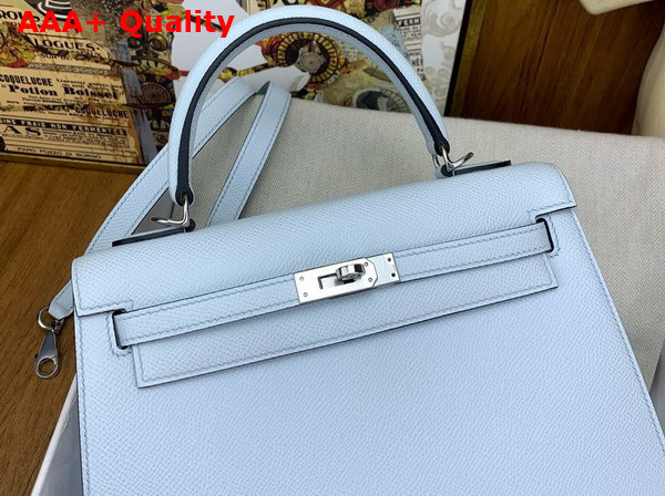 Hermes Kelly Sellier 25 Bag in Cloud Blue Epsom Calfskin Replica