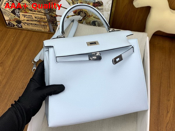 Hermes Kelly Sellier 25 Bag in Cloud Blue Epsom Calfskin Replica