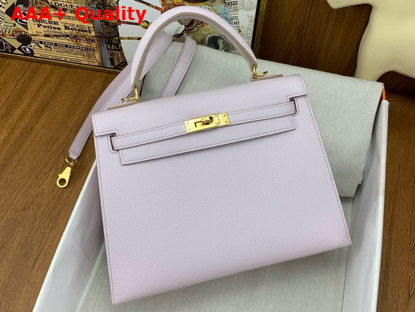 Hermes Kelly Sellier 25 Bag in Dream Purple Epsom Calfskin Replica