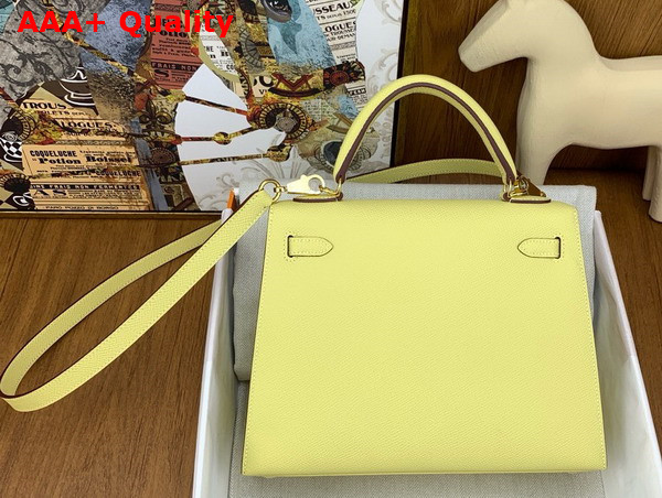 Hermes Kelly Sellier 25 Bag in Egg Yellow Epsom Calfskin Replica