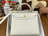 Hermes Kelly Sellier 25 Bag in Milk White Epsom Calfskin Replica