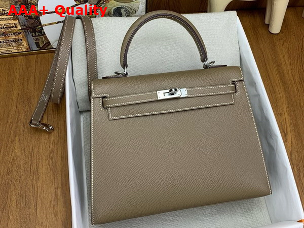 Hermes Kelly Sellier 25 in Elephant Grey Epsom Calfskin Replica