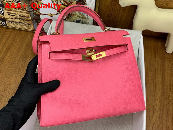 Hermes Kelly Sellier 25 in Lipstick Epsom Calfskin Replica