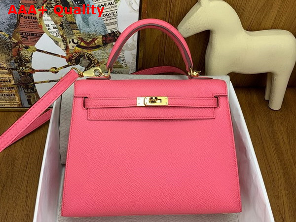 Hermes Kelly Sellier 25 in Lipstick Epsom Calfskin Replica