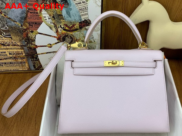 Hermes Kelly Sellier 25 in Pale Pink Epsom Calfskin Replica