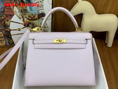 Hermes Kelly Sellier 25 in Pale Pink Epsom Calfskin Replica