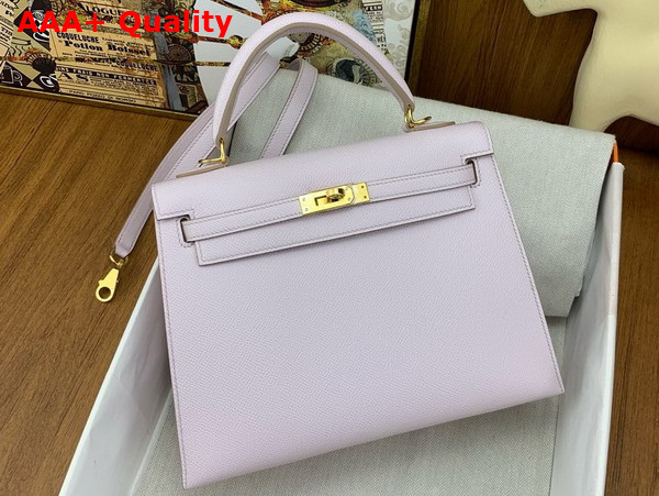 Hermes Kelly Sellier 25 in Pale Pink Epsom Calfskin Replica