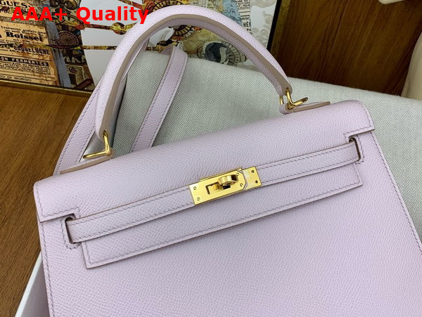 Hermes Kelly Sellier 25 in Pale Pink Epsom Calfskin Replica