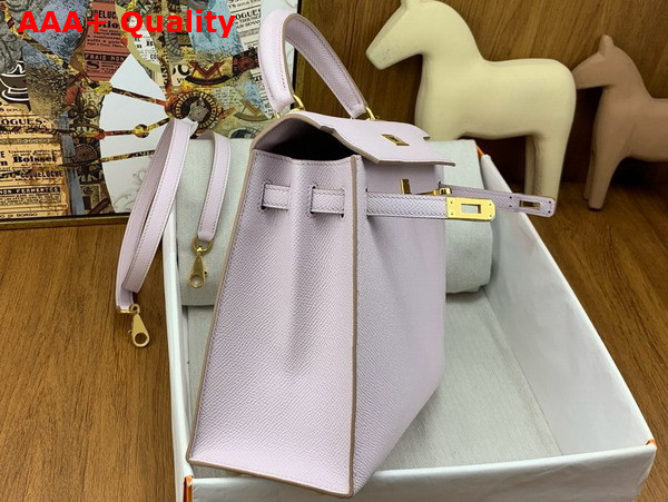 Hermes Kelly Sellier 25 in Pale Pink Epsom Calfskin Replica