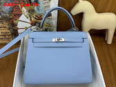 Hermes Kelly Sellier 25 in Sky Blue Epsom Calfskin Replica