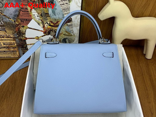 Hermes Kelly Sellier 25 in Sky Blue Epsom Calfskin Replica