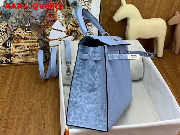 Hermes Kelly Sellier 25 in Sky Blue Epsom Calfskin Replica