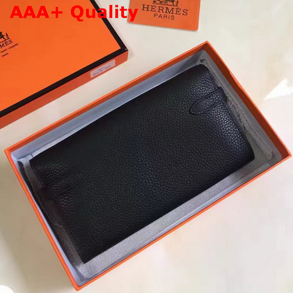 Hermes Kelly Wallet Black Togo Leather Replica