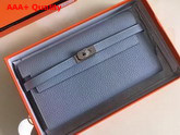 Hermes Kelly Wallet Light Blue Togo Leather Replica