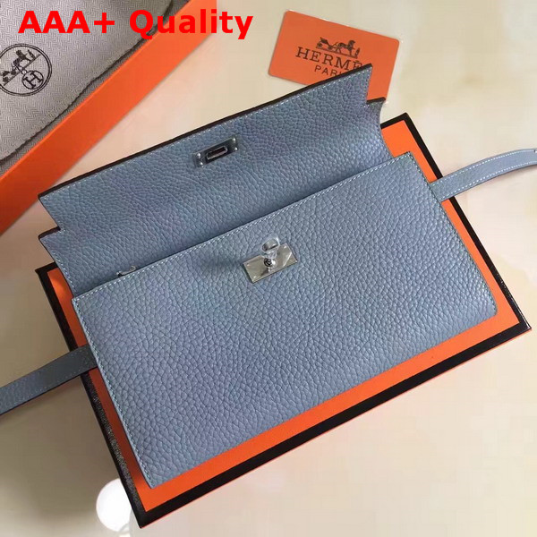 Hermes Kelly Wallet Light Blue Togo Leather Replica