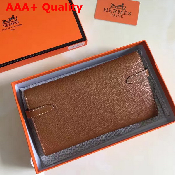 Hermes Kelly Wallet Tan Togo Leather Replica