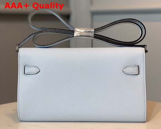 Hermes Kelly Wallet To Go Light Blue Epsom Calfskin Silver Hardware Replica