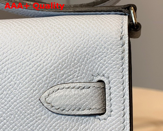 Hermes Kelly Wallet To Go Light Blue Epsom Calfskin Silver Hardware Replica