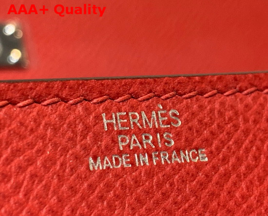 Hermes Kelly Wallet To Go Red Epsom Calfskin Silver Hardware Replica