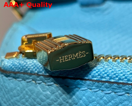 Hermes Kelly Wallet To Go Sky Blue Epsom Calfskin Gold Hardware Replica