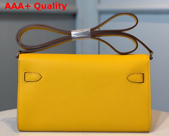 Hermes Kelly Wallet To Go Yellow Epsom Calfskin Gold Hardware Replica