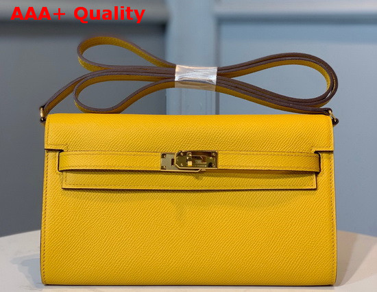 Hermes Kelly Wallet To Go Yellow Epsom Calfskin Gold Hardware Replica