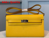 Hermes Kelly Wallet To Go Yellow Epsom Calfskin Silver Hardware Replica