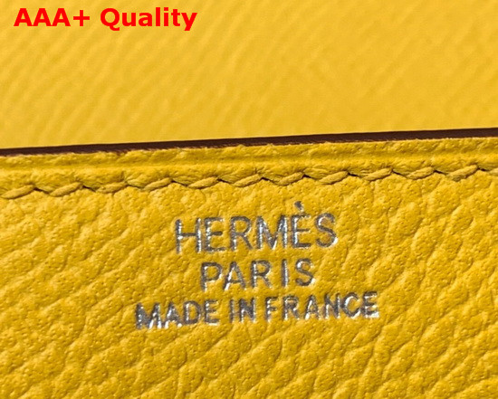 Hermes Kelly Wallet To Go Yellow Epsom Calfskin Silver Hardware Replica