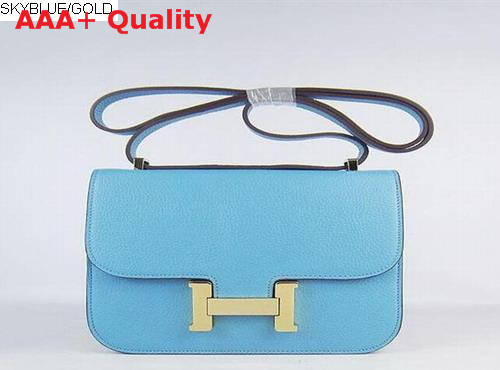 Hermes Large Constance Skyblue Gold Lock Replica