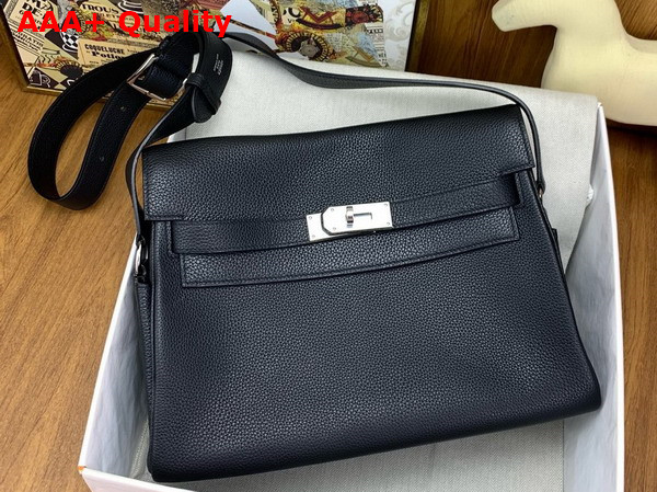 Hermes Large Kelly Messenger in Black Togo Calfskin Replica