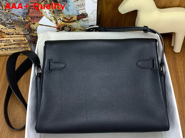 Hermes Large Kelly Messenger in Black Togo Calfskin Replica