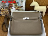 Hermes Large Kelly Messenger in Elephant Grey Togo Calfskin Replica