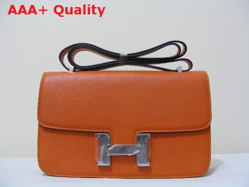 Hermes Large Constance Orange Silver Lock Replica