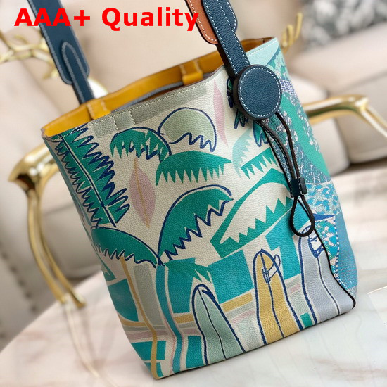 Hermes Licol Hermes 17 Bag in Evercolor Calfskin Turquoise Graffiti Replica