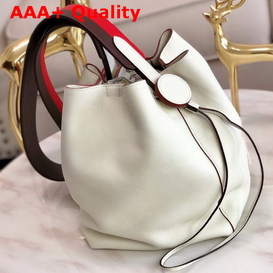 Hermes Licol Hermes 17 Bag in White Evercolor Calfskin Replica