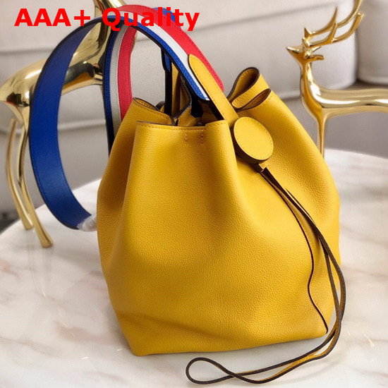 Hermes Licol Hermes 17 Bag in Yellow Evercolor Calfskin Replica