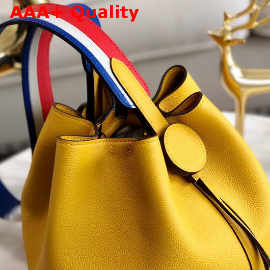 Hermes Licol Hermes 17 Bag in Yellow Evercolor Calfskin Replica