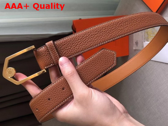 Hermes Licot Belt in Tan Taurillon Clemence Leather Replica