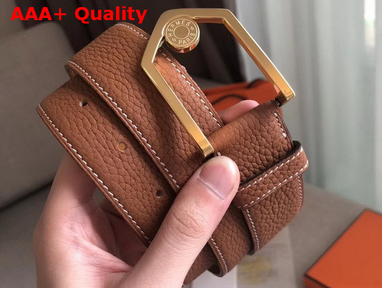 Hermes Licot Belt in Tan Taurillon Clemence Leather Replica