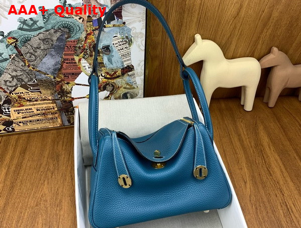 Hermes Lindy 26 Bag in Blue Taurillon Clemence Leather Replica