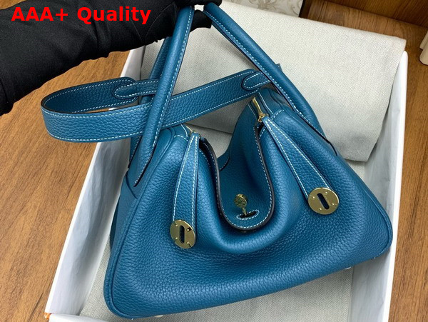 Hermes Lindy 26 Bag in Blue Taurillon Clemence Leather Replica