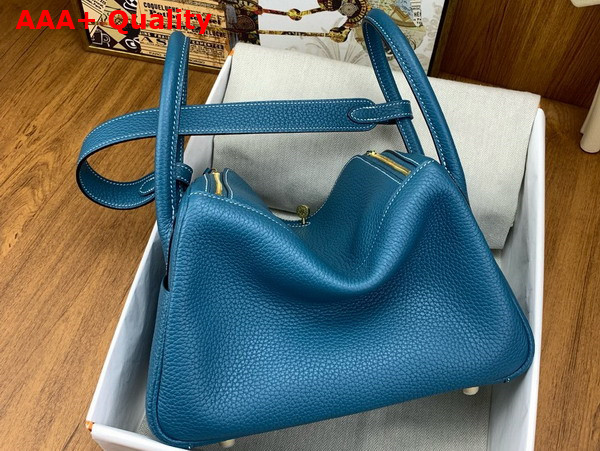 Hermes Lindy 26 Bag in Blue Taurillon Clemence Leather Replica