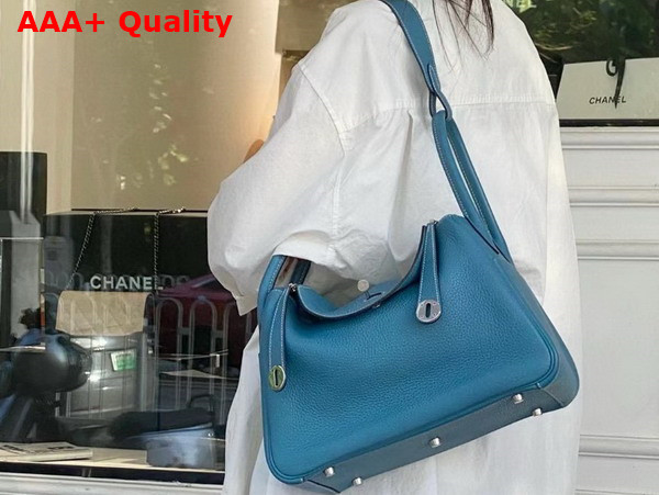 Hermes Lindy 26 Bag in Blue Taurillon Clemence Leather Replica