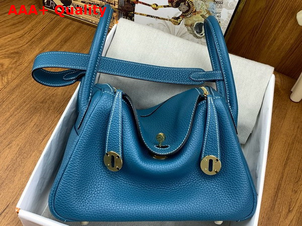 Hermes Lindy 26 Bag in Blue Taurillon Clemence Leather Replica