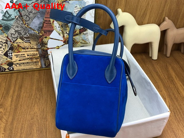 Hermes Lindy 26 Bag in Electric Blue Suede Leather Replica