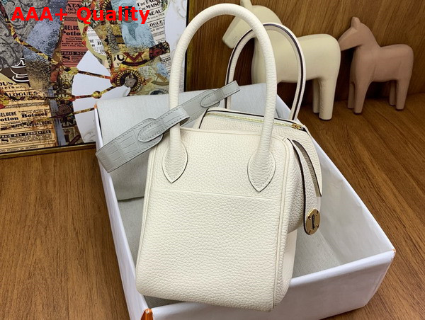 Hermes Lindy 26 Bag in Milk White Taurillon Clemence Leather with Gold Hardware Replica