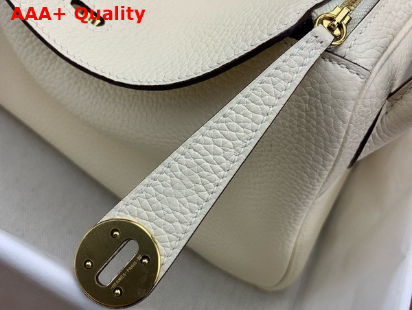 Hermes Lindy 26 Bag in Milk White Taurillon Clemence Leather with Gold Hardware Replica