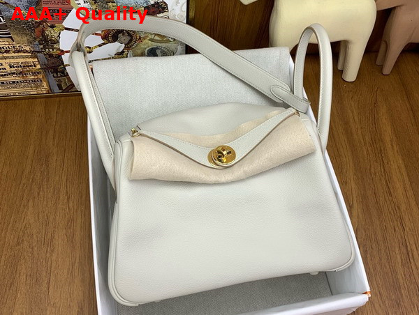 Hermes Lindy 26 Bag in Pearl Grey Evergrain Leather Replica